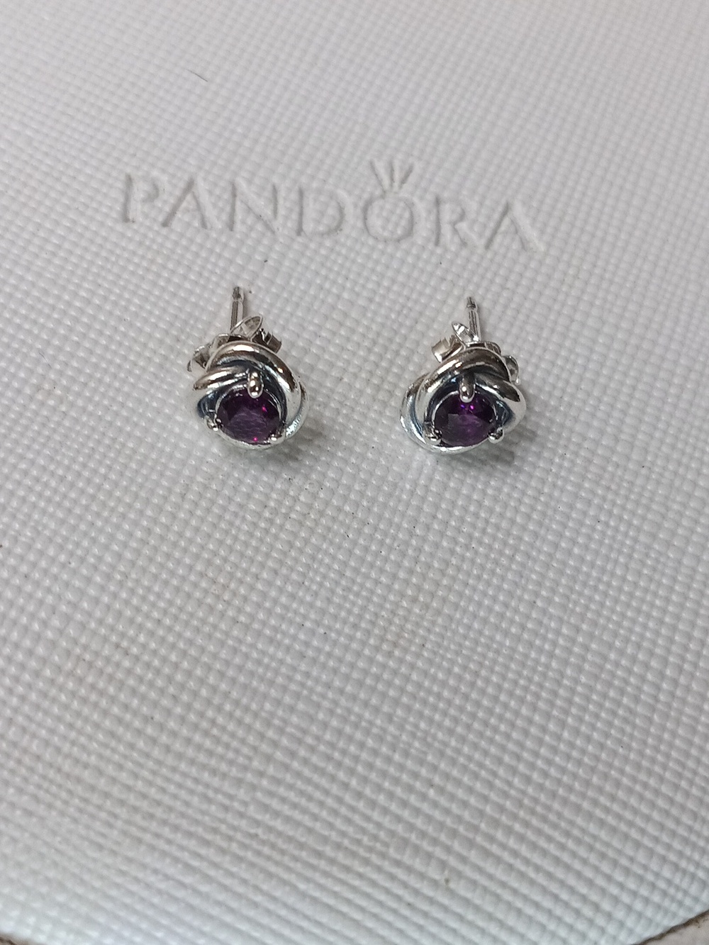 Pandora Purple Eternity Circle Stud Earrings